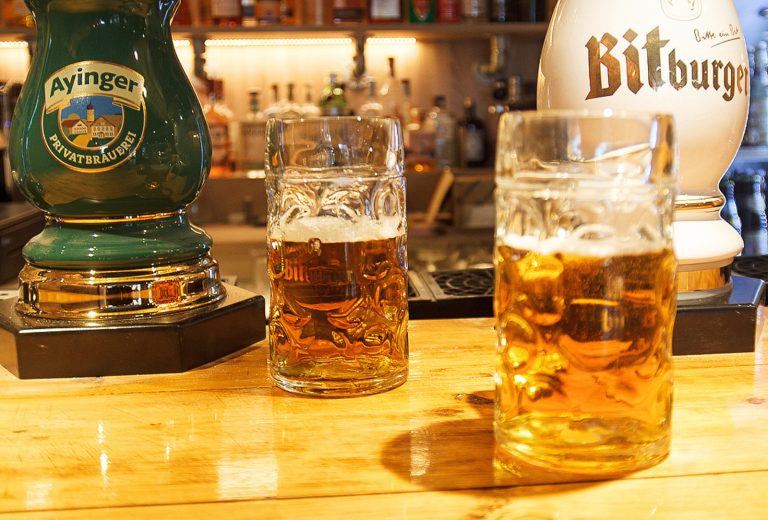 Beer in Glasses on the Bar at Kirham Bierhaus